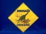 dinosaur crossing sign